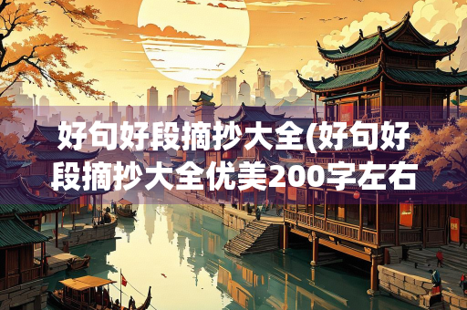 好句好段摘抄大全(好句好段摘抄大全优美200字左右)