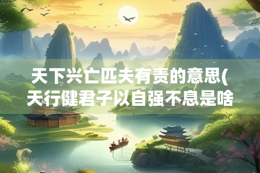 天下兴亡匹夫有责的意思(天行健君子以自强不息是啥意思)