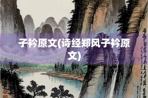 子衿原文(诗经郑风子衿原文) 子衿原文(诗经郑风子衿原文)