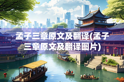 孟子三章原文及翻译(孟子三章原文及翻译图片)