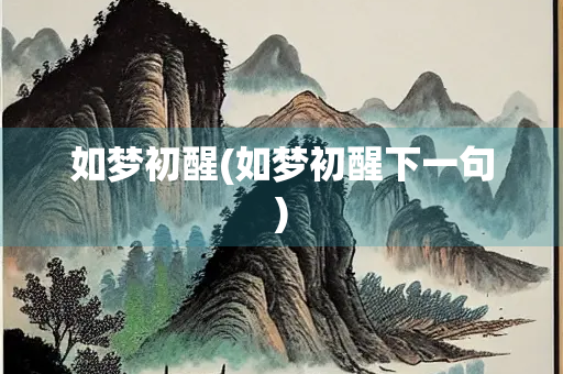 如梦初醒(如梦初醒下一句)