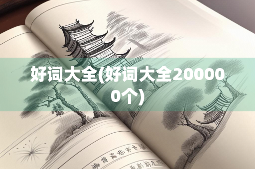 好词大全(好词大全200000个)