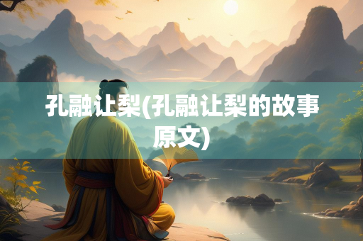 孔融让梨(孔融让梨的故事原文)