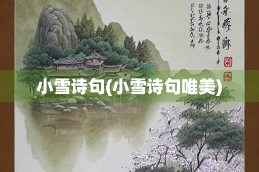 小雪诗句(小雪诗句唯美)