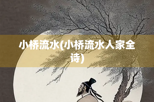 小桥流水(小桥流水人家全诗)
