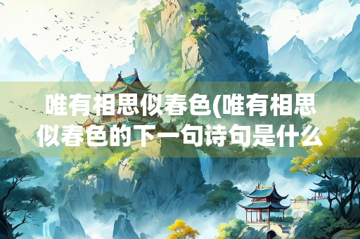 唯有相思似春色(唯有相思似春色的下一句诗句是什么)