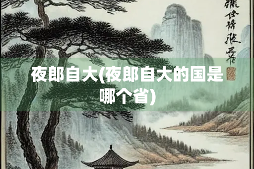 夜郎自大(夜郎自大的国是哪个省)