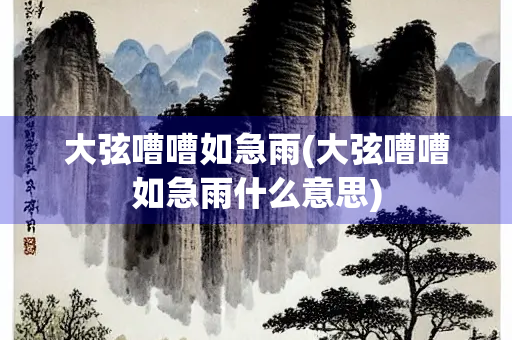 大弦嘈嘈如急雨(大弦嘈嘈如急雨什么意思)