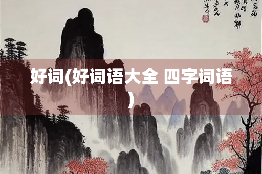 好词(好词语大全 四字词语)