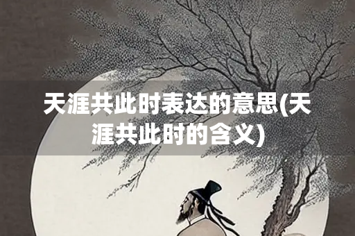 天涯共此时表达的意思(天涯共此时的含义)