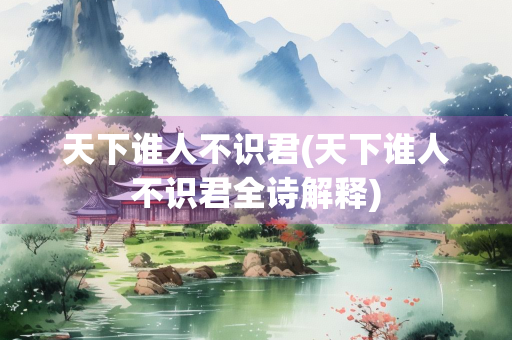 天下谁人不识君(天下谁人不识君全诗解释)