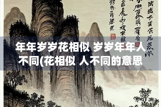 年年岁岁花相似 岁岁年年人不同(花相似 人不同的意思)