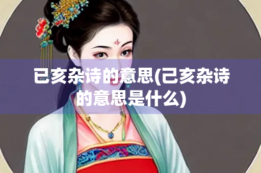 已亥杂诗的意思(己亥杂诗的意思是什么)