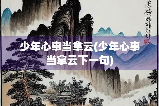 少年心事当拿云(少年心事当拿云下一句)