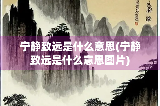 宁静致远是什么意思(宁静致远是什么意思图片)