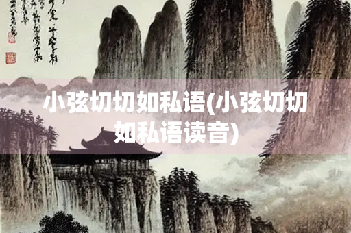 小弦切切如私语(小弦切切如私语读音) 小弦切切如私语(小弦切切如私语读音)