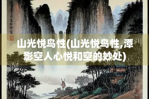山光悦鸟性(山光悦鸟性,潭影空人心悦和空的妙处)