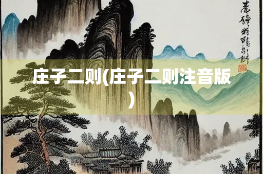 庄子二则(庄子二则注音版)