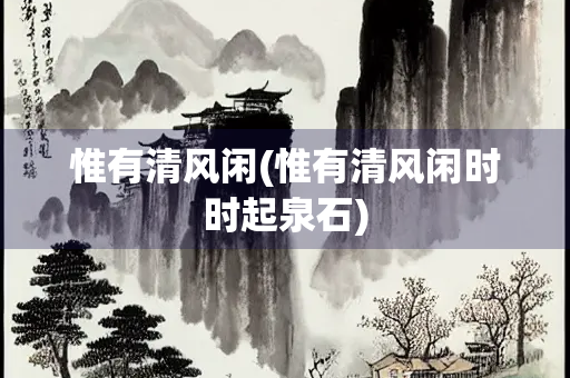 惟有清风闲(惟有清风闲时时起泉石)