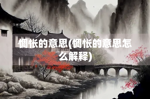 惆怅的意思(惆怅的意思怎么解释) 惆怅的意思(惆怅的意思怎么解释)