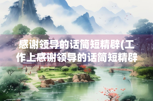 感谢领导的话简短精辟(工作上感谢领导的话简短精辟)