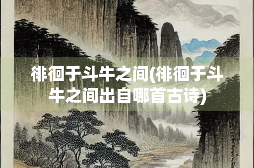 徘徊于斗牛之间(徘徊于斗牛之间出自哪首古诗)