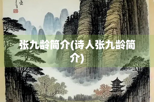 张九龄简介(诗人张九龄简介)