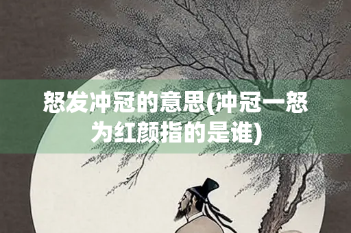 怒发冲冠的意思(冲冠一怒为红颜指的是谁)