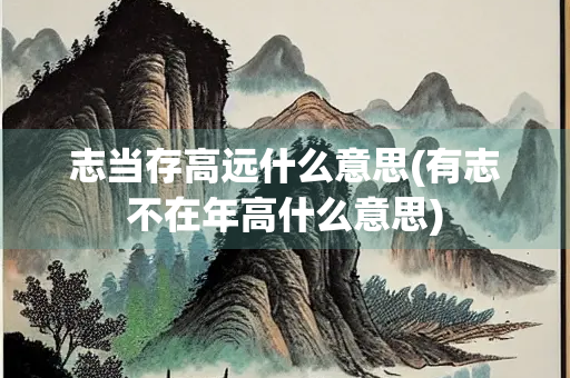 志当存高远什么意思(有志不在年高什么意思) 志当存高远什么意思(有志不在年高什么意思)