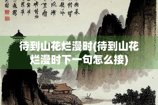 待到山花烂漫时(待到山花烂漫时下一句怎么接)