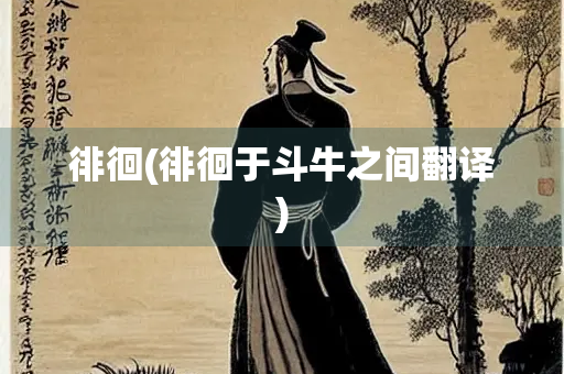 徘徊(徘徊于斗牛之间翻译) 徘徊(徘徊于斗牛之间翻译)