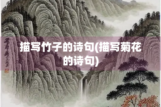 描写竹子的诗句(描写菊花的诗句) 描写竹子的诗句(描写菊花的诗句)