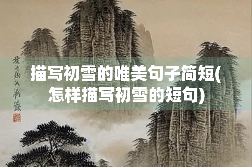 描写初雪的唯美句子简短(怎样描写初雪的短句)