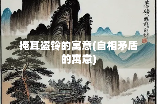 掩耳盗铃的寓意(自相矛盾的寓意)