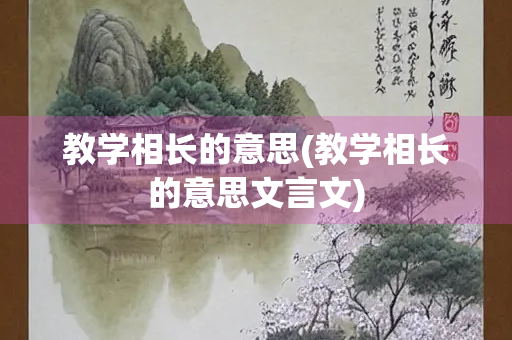 教学相长的意思(教学相长的意思文言文)