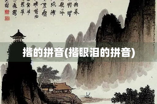 揩的拼音(揩眼泪的拼音)