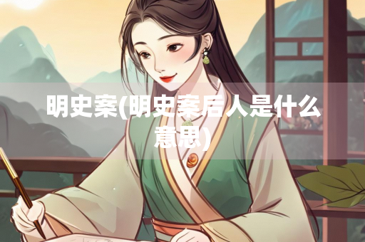 明史案(明史案后人是什么意思)