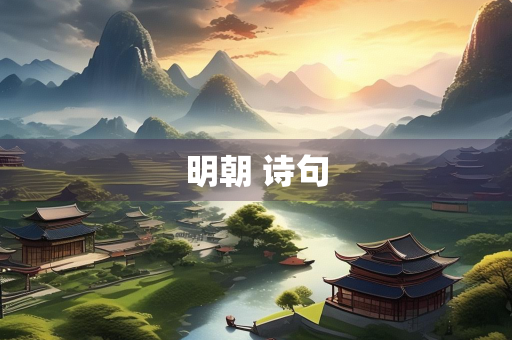 明朝 诗句