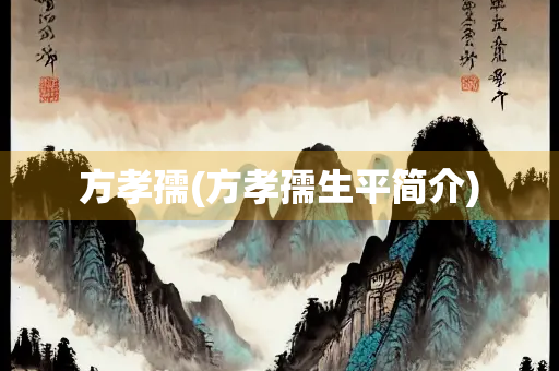 方孝孺(方孝孺生平简介) 方孝孺(方孝孺生平简介)