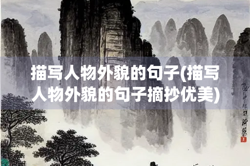 描写人物外貌的句子(描写人物外貌的句子摘抄优美)