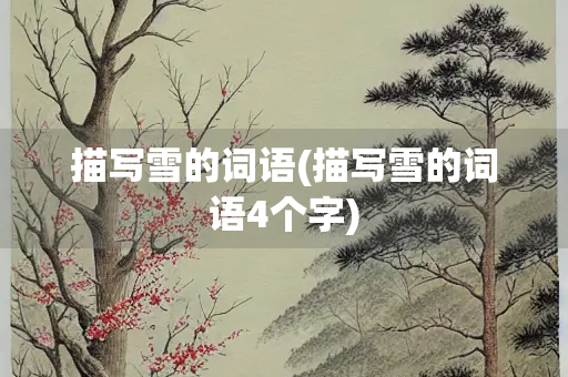 描写雪的词语(描写雪的词语4个字)
