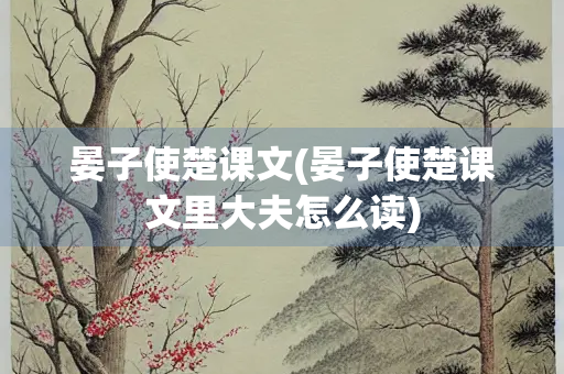 晏子使楚课文(晏子使楚课文里大夫怎么读)