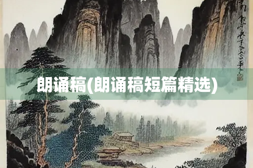 朗诵稿(朗诵稿短篇精选)