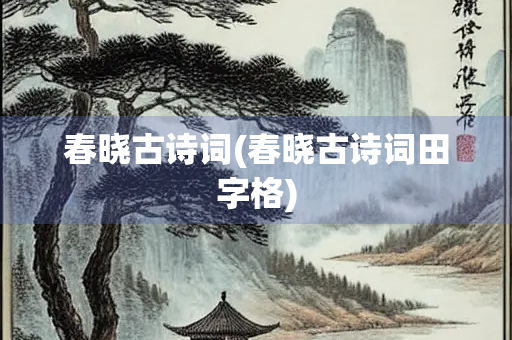 春晓古诗词(春晓古诗词田字格)