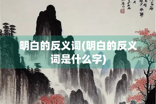 明白的反义词(明白的反义词是什么字)