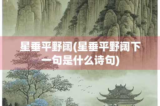 星垂平野阔(星垂平野阔下一句是什么诗句) 星垂平野阔(星垂平野阔下一句是什么诗句)