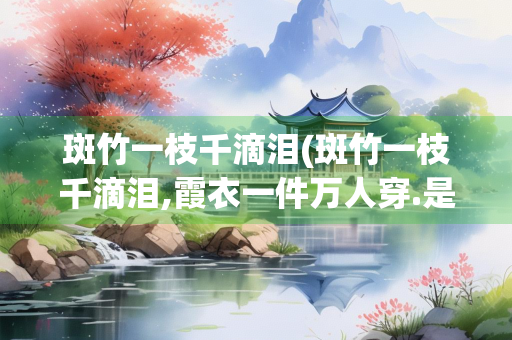 斑竹一枝千滴泪(斑竹一枝千滴泪,霞衣一件万人穿.是什么意思) 斑竹一枝千滴泪(斑竹一枝千滴泪,霞衣一件万人穿.是什么意思)