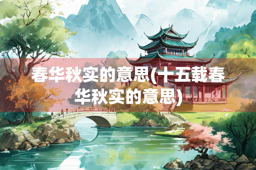 春华秋实的意思(十五载春华秋实的意思)