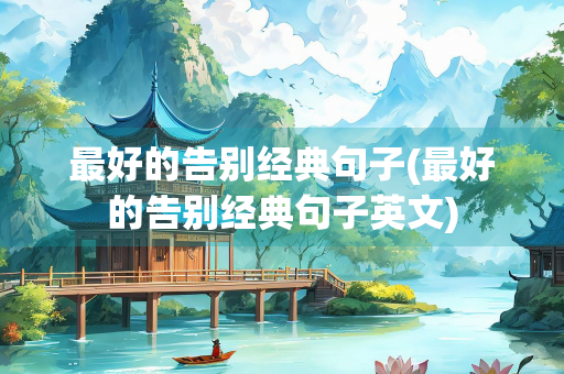 最好的告别经典句子(最好的告别经典句子英文)