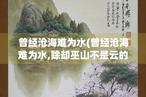 曾经沧海难为水(曾经沧海难为水,除却巫山不是云的作者)